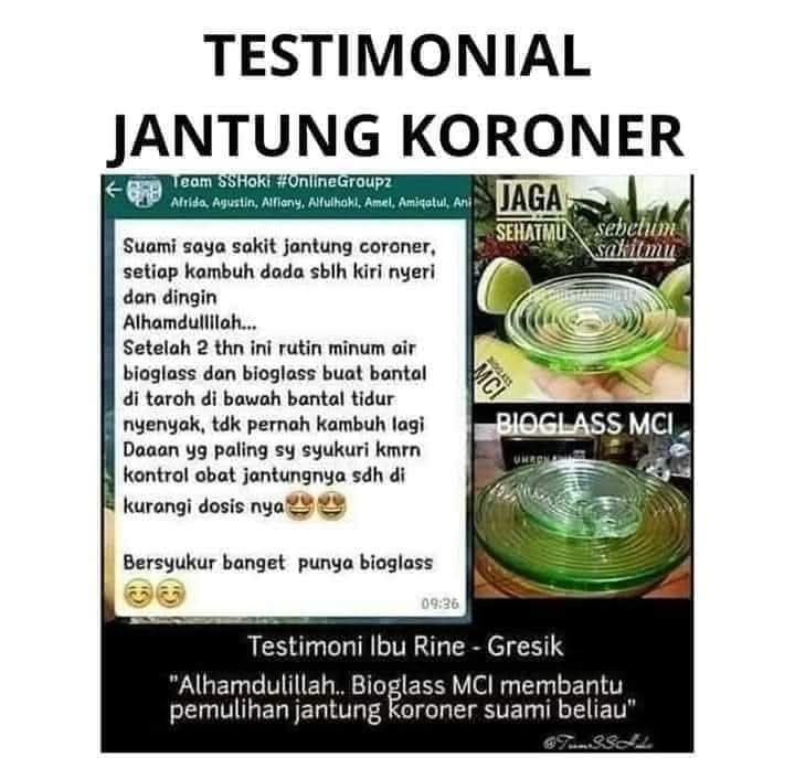 Testimoni Bioglass MCI Sembuhkan Jantung Koroner dalam 1 Bulan